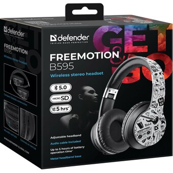  Гарнитура DEFENDER Freemotion B595 (63596) Black/Print 