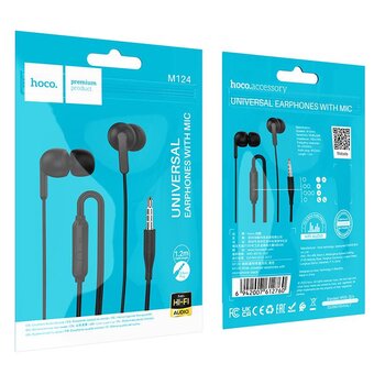  Наушники HOCO M124 Wide universal earphones with microphone (черный) 