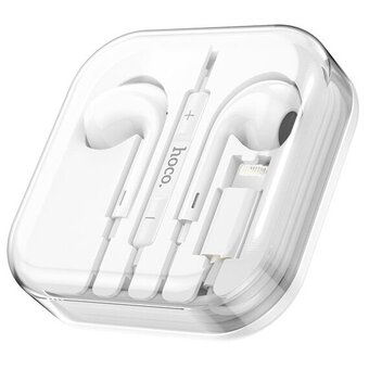  Наушники HOCO M1 Max crystal earphones with mic for Lightning (белый) 