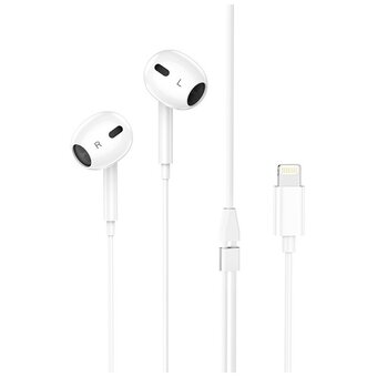  Наушники HOCO M1 Max crystal earphones with mic for Lightning (белый) 