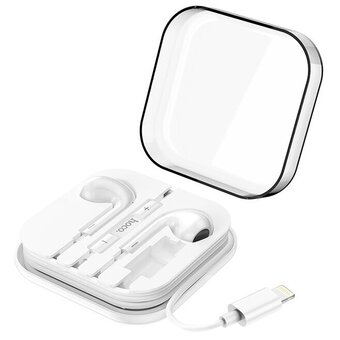  Наушники HOCO M1 Max crystal earphones with mic for Lightning (белый) 