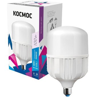  Лампа светодиодная КОСМОС HWLED (LksmHWLED100WE2765) 100W 220V E27 6500K 