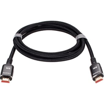  Кабель Vcom ACG859B-2.0 HDMI 19M/M, ver. 2.1 8KX60Hz Econom оплетка 2m iOpen 