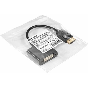  Кабель-переходник ExeGate EX-A-DPM-DVIF-0.15 EX294676RUS DisplayPort-DVI-D 20M/29F 0,15м позолоченные контакты 