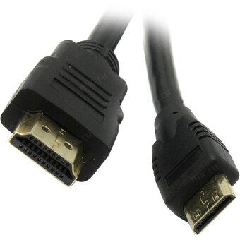  Кабель ExeGate EX257910RUS HDMI to miniHDMI (19M -19M) 1м, ver1.4, позолоченные контакты 