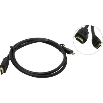  Кабель ExeGate EX257910RUS HDMI to miniHDMI (19M -19M) 1м, ver1.4, позолоченные контакты 