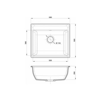  Мойка для кухни GRANFEST Vertex V-580 чёрный 
