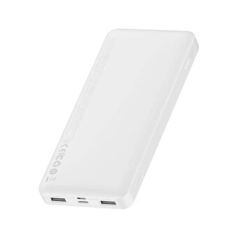  Внешний аккумулятор Baseus PPBD050002 Bipow Digital Display 10000mAh 15W White with Cable USB to Micro 25cm 