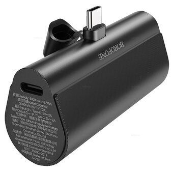  Аккумулятор внешний резервный BOROFONE BJ35 Pocket Output Lightning, cabel Type-C 5000mAh (черный) 