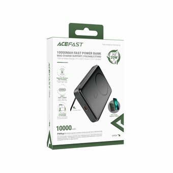 Внешний аккумулятор Acefast M6-10000 AF-M6-BK PD20W magnetic wireless charging power bank Black 