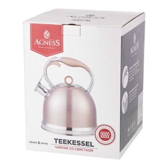  Чайник Agness 937-851 3л шампань 