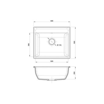  Мойка GranFest Vertex GF-V-580 графит 