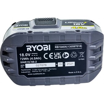  Аккумулятор Ryobi One+ RB1840X (5133005053) 4.0Ач 