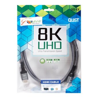  Кабель Vcom ACG859A-1.5 HDMI 19M/M, ver. 2.1 8KX60Hz Econom оплетка 1.5m iOpen 