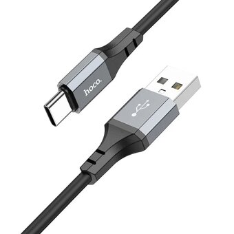  Дата-кабель HOCO X86 Spear silicone charging data cable Type-C 1м (черный) 