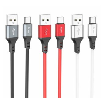  Дата-кабель HOCO X86 Spear silicone charging data cable Type-C 1м (черный) 
