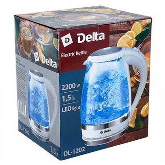 Чайник DELTA DL-1202 белый 