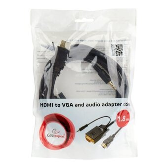  Кабель Cablexpert A-HDMI-VGA-03-10M HDMI-VGA 19M/15M + 3.5Jack 10м черный 