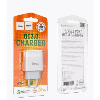  СЗУ HOCO C72Q Glorious single port QC3.0 charger (EU) (белый) 