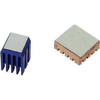  Набор радиаторов ACD RA207 Golden (14x12x5mm) + Blue (9x9x12mm) Heat Sink set for Raspberry Pi3 B, Pi3 B+, Pi4 