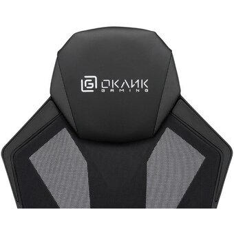  Кресло игровое OKLICK 121G черный сиденье черный искусст.кожа/сетка с подголов. крестов. пластик черный 