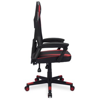  Кресло игровое OKLICK 121G черный/красный сиденье черный/красный искусст.кожа/сетка с подголов. крестов. пластик черный 