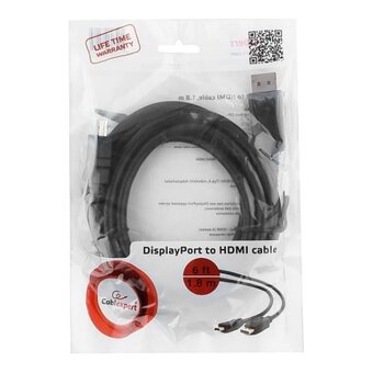  Кабель Gembird/Cablexpert CC-DP-HDMI-6 DisplayPort-HDMI 20M/19M 1,8м черный 