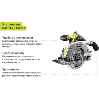  Пила дисковая Ryobi One+ R18CS-0 (5133002338) без АКБ и ЗУ 
