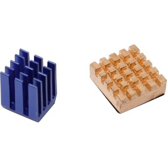  Набор радиаторов ACD RA207 Golden (14x12x5mm) + Blue (9x9x12mm) Heat Sink set for Raspberry Pi3 B, Pi3 B+, Pi4 