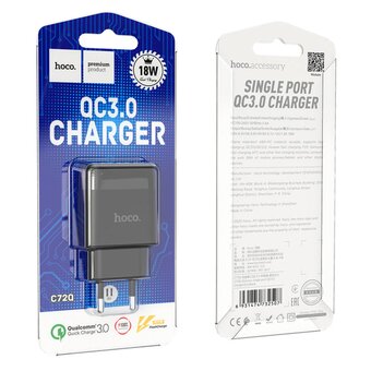  СЗУ HOCO C72Q Glorious single port QC3.0 charger(EU) (черный) 