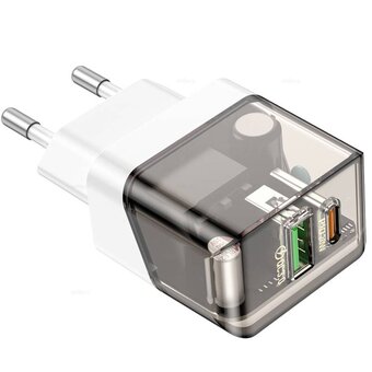  СЗУ BOROFONE BA80A Scenery PD20W+QC3.0 charger set Type-C to Type-C (EU) (прозрачно черный) 
