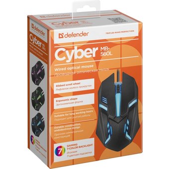  Мышь проводная Defender Cyber MB-560L (52560) черный 