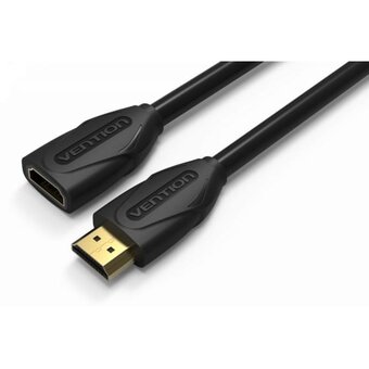  Кабель удлинитель Vention VAA-B06-B500 HDMI v1.4 High speed with Ethernet 19F/19M 5м Black Edition 