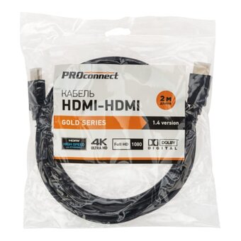  Кабель Proconnect (17-6204-6) HDMI - HDMI 1.4 gold 2м 