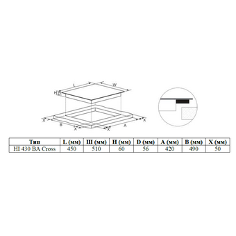  Варочная панель Weissgauff HI 430 BA Cross 