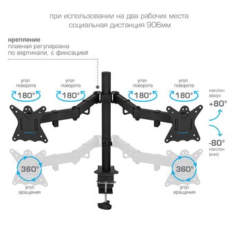 Кронштейн для мониторов Kromax Casper-508 черный 10"-32" 