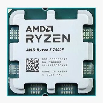 Процессор AMD Ryzen 5 7500F Oem (100-000000597) Base 3,70GHz, Turbo 5,00GHz, without graphics, L3 32Mb, TDP 65W, AM5 