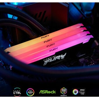  ОЗУ Kingston Fury Beast RGB KF436C18BB2AK4/64 64GB 3600MT/s DDR4 CL18 DIMM (Kit of 4) 