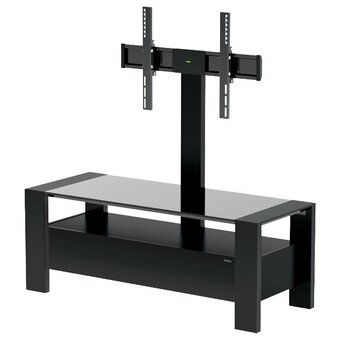  Стойка для ТВ HOLDER TV-34110 черный матовый+черное стекло 