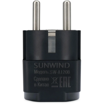  Адаптер-переходник SunWind SW-A120B 1 розетка черный 