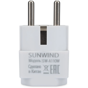  Адаптер-переходник SunWind SW-A110W 1 розетка белый 