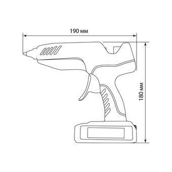  Клеевой пистолет TDM Алмаз КПА-60 (SQ1024-0110) аккумуляторный, 2,2 А*ч Li-Ion, 60 Вт +ЗУ 