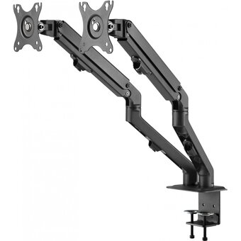  Кронштейн для мониторов Ultramounts UM 729 черный 17"-27" макс.7кг крепление к столешнице поворот и наклон 