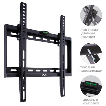  Кронштейн для ТВ VLK TRENTO-34 black (max VESA 400x400 мм, настенный, наклонный, max 40 кг) (51014) 