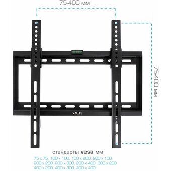  Кронштейн для ТВ VLK TRENTO-34 black (max VESA 400x400 мм, настенный, наклонный, max 40 кг) (51014) 