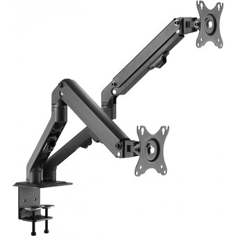  Кронштейн для мониторов Ultramounts UM 729 черный 17"-27" макс.7кг крепление к столешнице поворот и наклон 