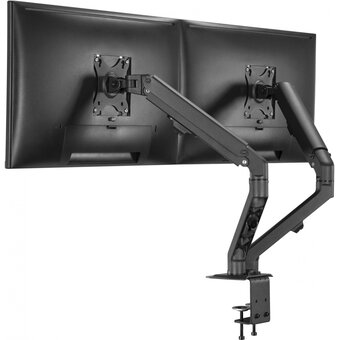  Кронштейн для мониторов Ultramounts UM 729 черный 17"-27" макс.7кг крепление к столешнице поворот и наклон 