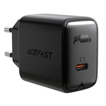  СЗУ Acefast A1 AF-A1-BK PD20W single USB-C charger EU Black 
