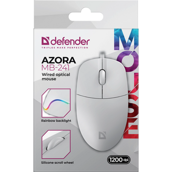  Мышь Defender Azora MB-241 белый 52242 