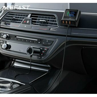  Разветвитель ACEFAST B8 digital display car HUB charger Black 